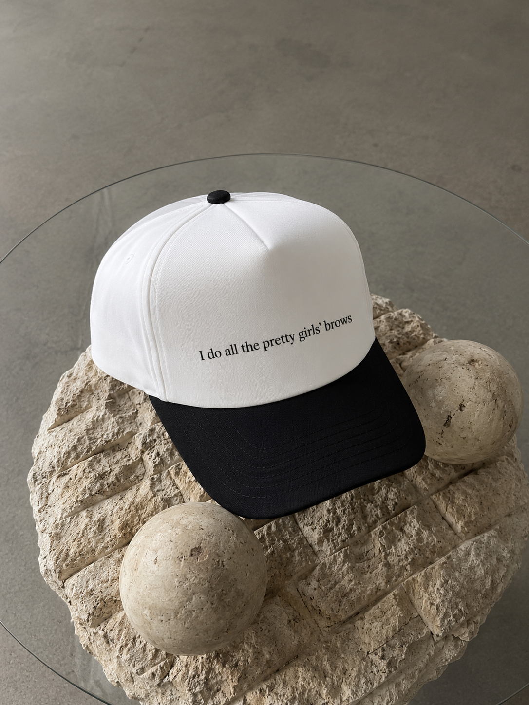 I Do All the Pretty Girls' Brows Embroidered Two-Tone Hat
