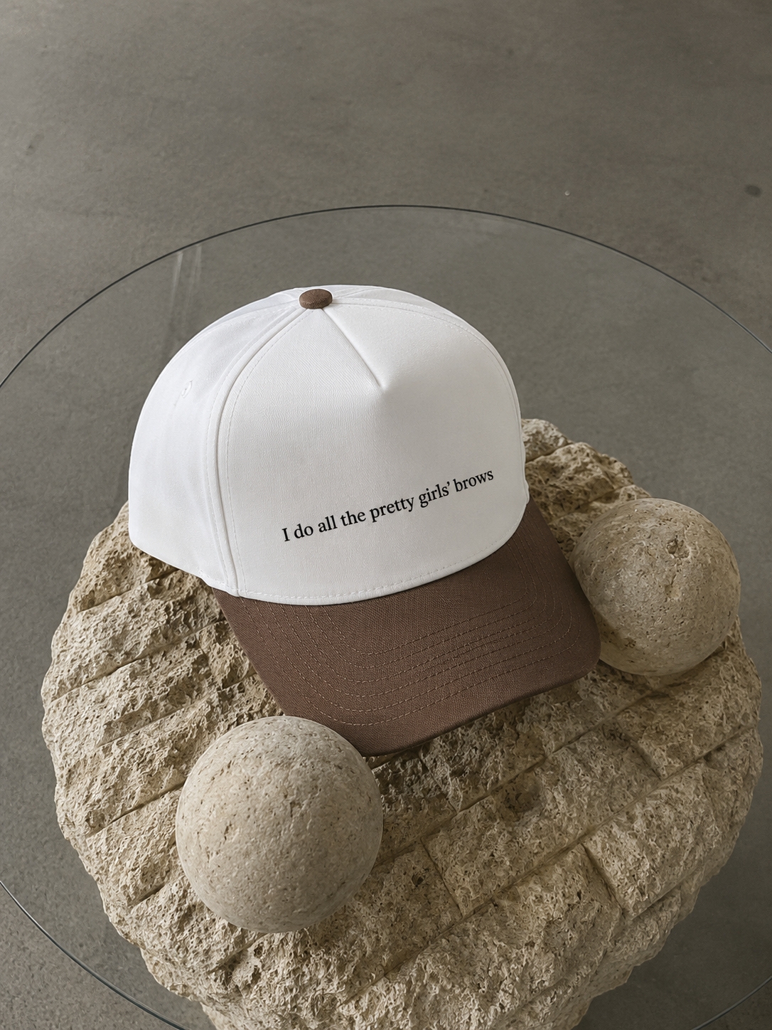 I Do All the Pretty Girls' Brows Embroidered Two-Tone Hat